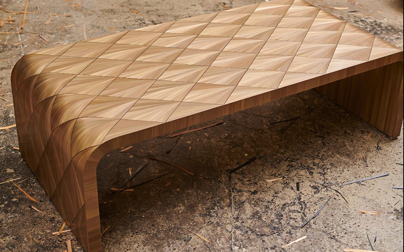Art Deco Inspired Straw Marquetry Table