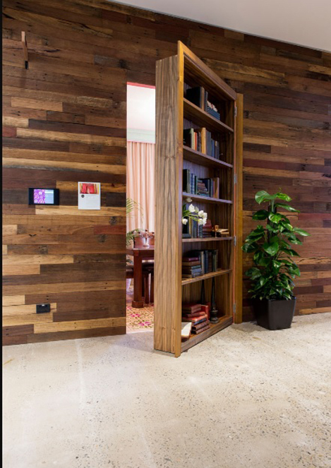 Discover the Magic of a Hidden Meeting Room Behind a Murphy Door Bookcase
