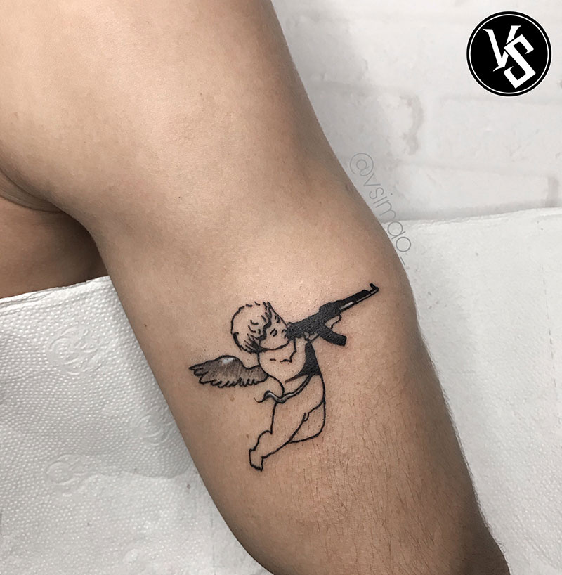 Angel with ak 47 tattoo meaning