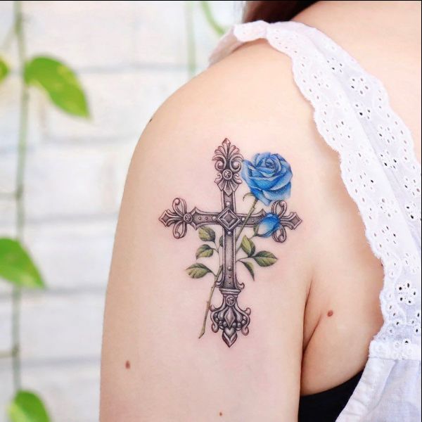 Deep Meaning Women's Feminine Cross Tattoo: Embodying Faith and Empowerment