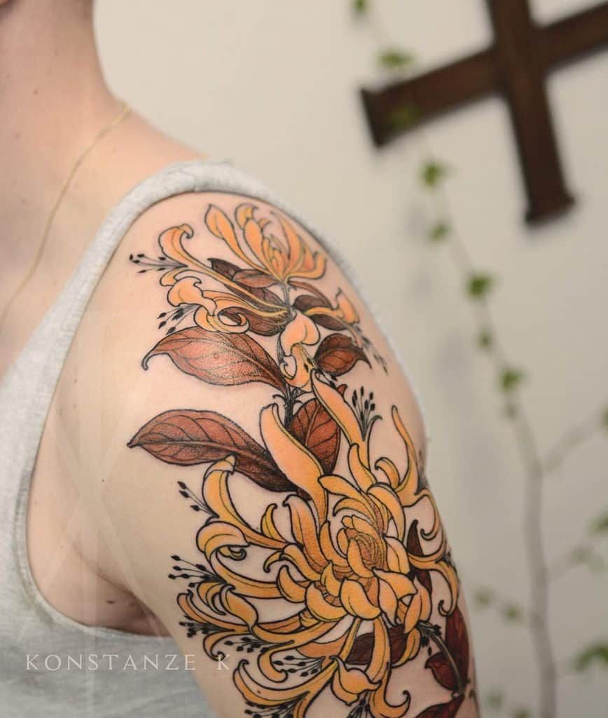 The Enchanting Honeysuckle Tattoo Meaning: A Blossoming Symbol of Beauty and Love