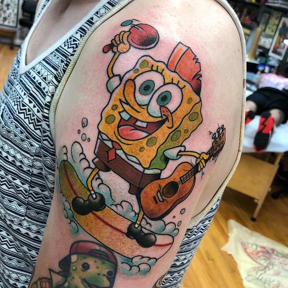 SpongeBob and Patrick in a dream for Vlad thanks so much SWIPE FOR  WRAPDETAILS           ignoranttattoos  androidoh  androidoh on Instagram