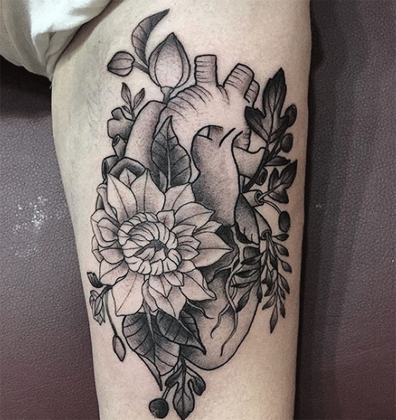 Anatomical Heart Tattoo with Flowers Meaning: What is the Significance?
