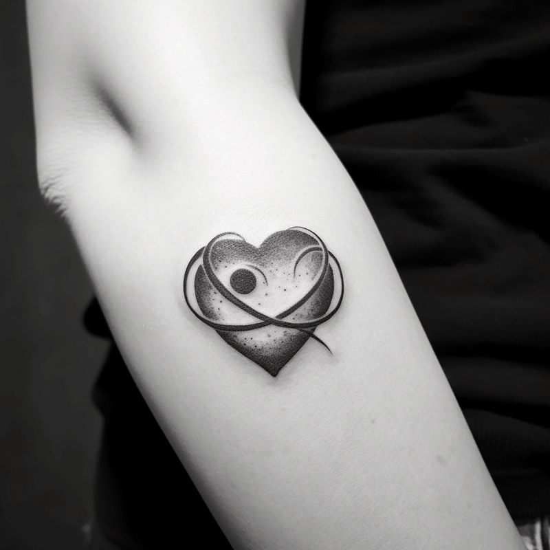 heart inside heart tattoo
