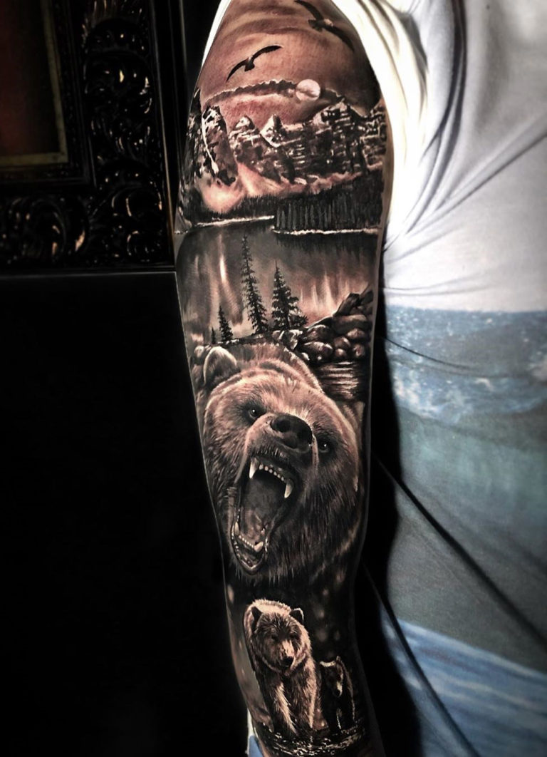 The Bear Tattoo Meaning and Designs Symbol of Strength, Power, and Connection to Nature
