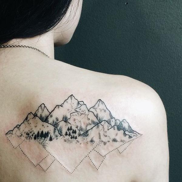 simple mountains tattoo