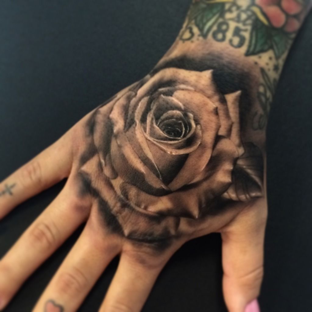 Rose Hand Tattoo Meaning: The significance and patterns associated with tattoos of roses on hands.